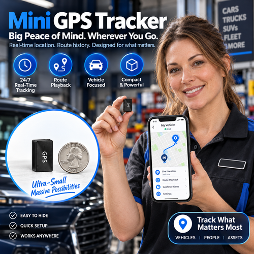 Portable Mini GPS Tracker with Real-Time Location & Safe-Zone Alerts