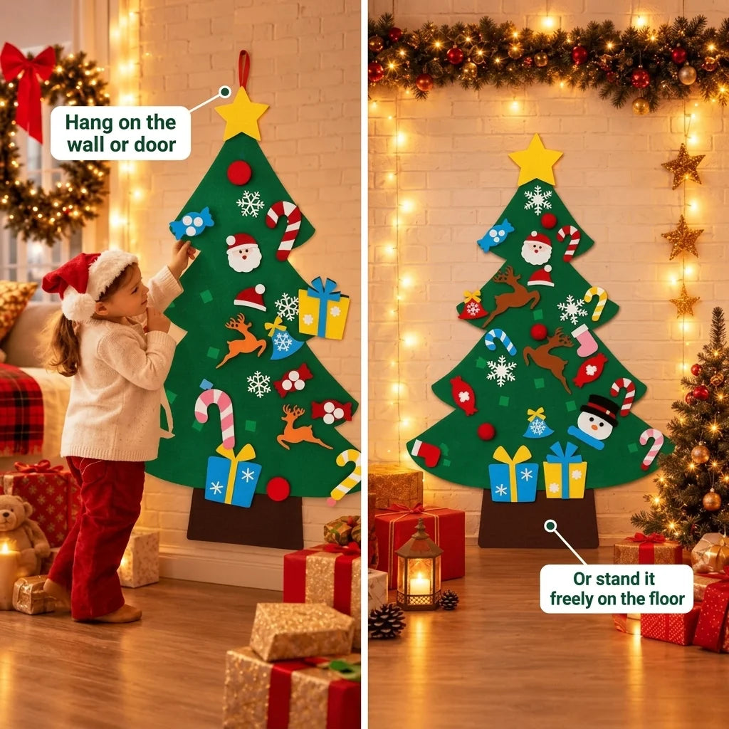 🎄 Kids DIY Felt Christmas Tree – Create, Decorate & Make Holiday Memories ✨🎁