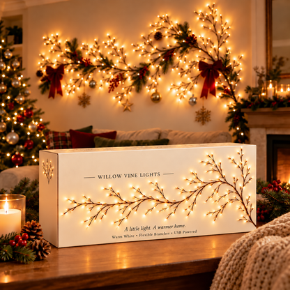 ✨ Willow Branch Lights – Elegant Warm Glow for Holiday Decor 🎁