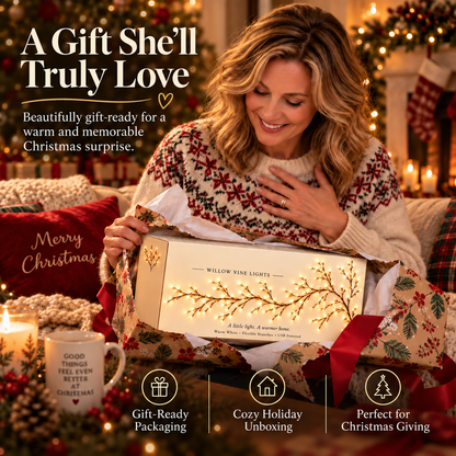 ✨ Willow Branch Lights – Elegant Warm Glow for Holiday Decor 🎁