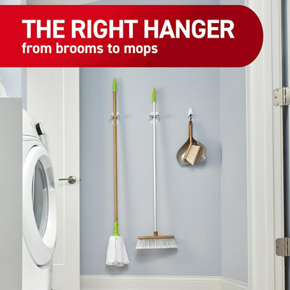 🧹 3PCS Damage-Free Broom & Mop Wall Grippers | Strong Adhesive Organizer Holders