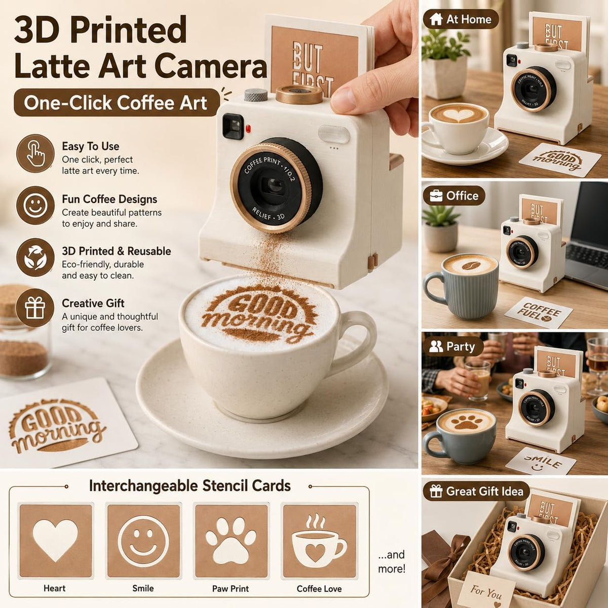 Smart Latte Art Maker Camera Tool 🎨 Create Beautiful Coffee Designs At Home