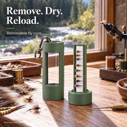 Wearable Fly Fishing Box | Swivel Clip, Clear Windows & Magnetic Closure
