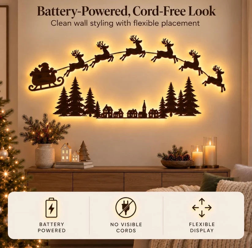 🎄 LED Reindeer Wall Decorations - ✨Festive Christmas Lighting