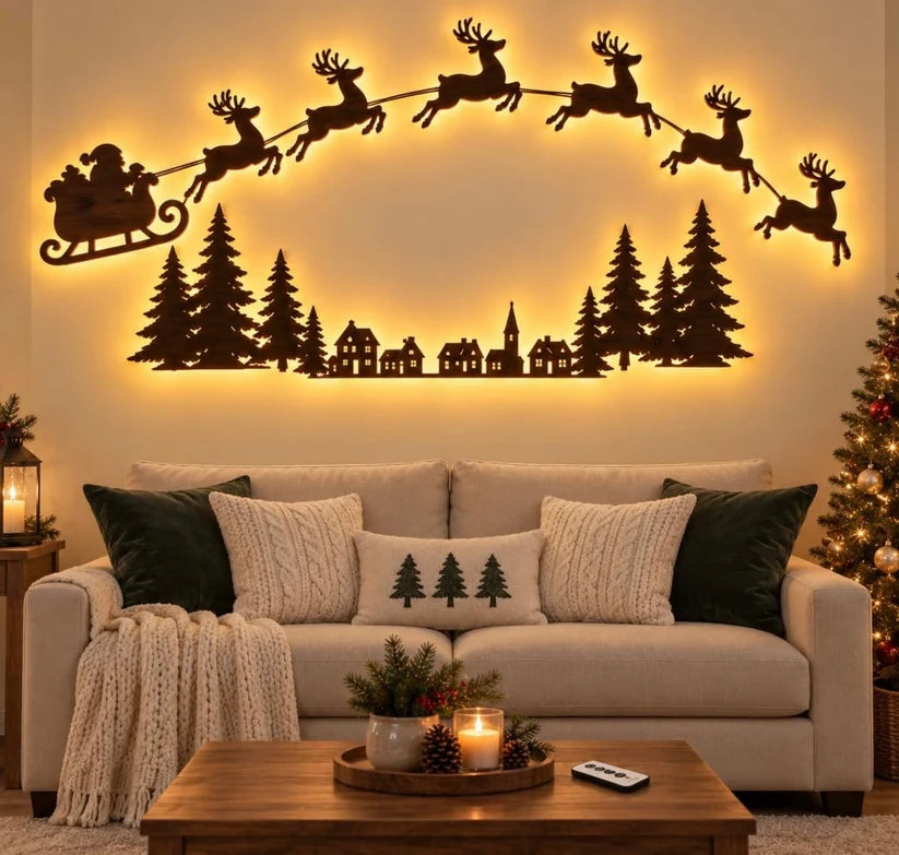 🎄 LED Reindeer Wall Decorations - ✨Festive Christmas Lighting
