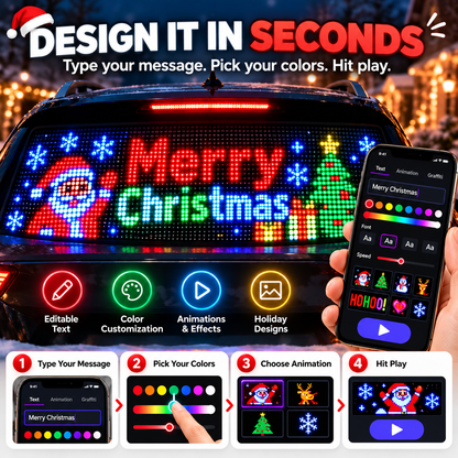 LED Pixel Car Display | App-Controlled Text & Animations