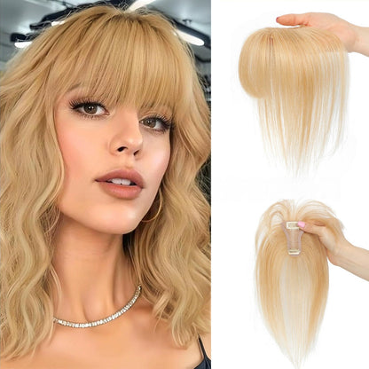 Hair Toppers for Women - 3D Real Human Hair Clip-in Bangs