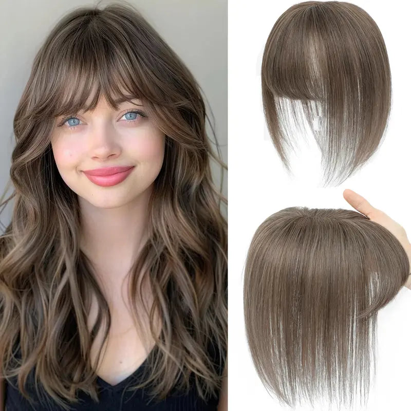 Hair Toppers for Women - 3D Real Human Hair Clip-in Bangs