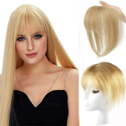 Hair Toppers for Women - 3D Real Human Hair Clip-in Bangs