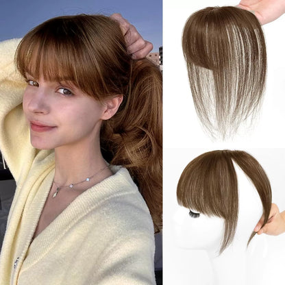 Hair Toppers for Women - 3D Real Human Hair Clip-in Bangs