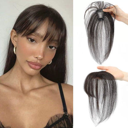 Hair Toppers for Women - 3D Real Human Hair Clip-in Bangs