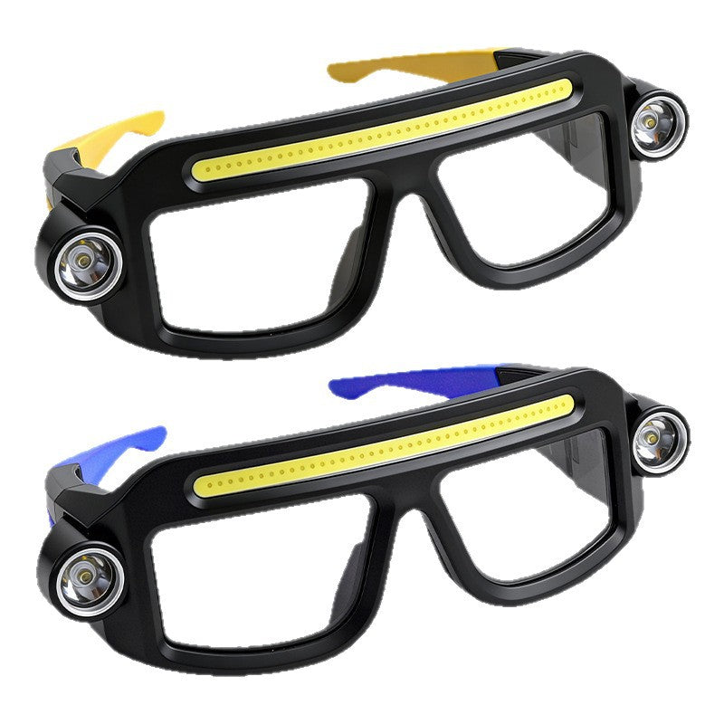 🔥Hands-Free LED Work Glasses with Wide Front Beam, Side Lights & Over-Glasses Fit