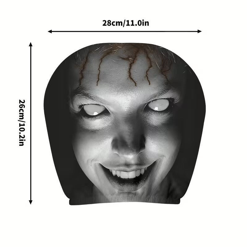 “Scary Face” Headrest Cover, Spooky-Style Stretchable Headrest Protector
