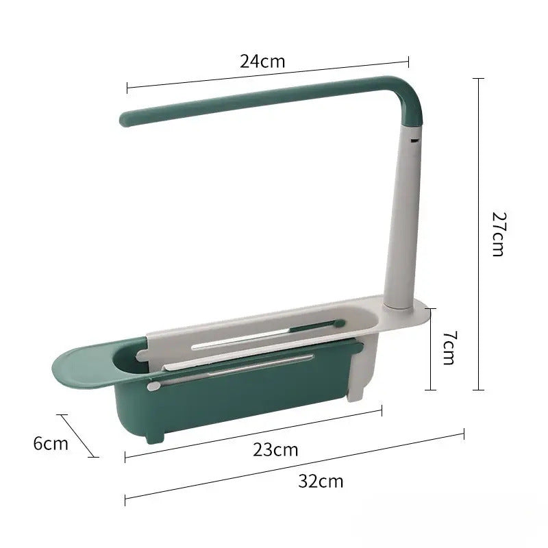✨ Adjustable Telescopic Sink Organizer – Drain, Dry & Declutter