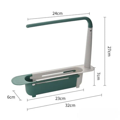 ✨ Adjustable Telescopic Sink Organizer – Drain, Dry & Declutter