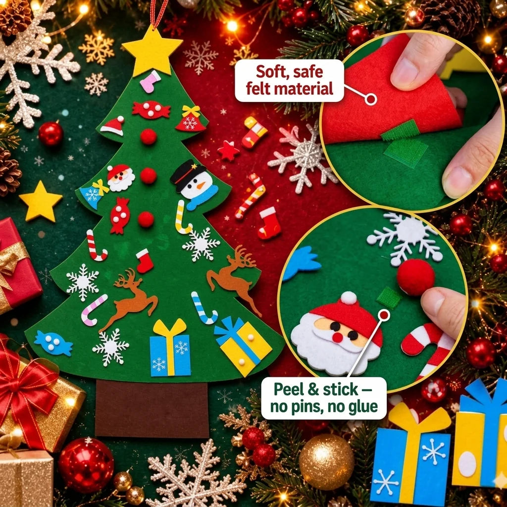 🎄 Kids DIY Felt Christmas Tree – Create, Decorate & Make Holiday Memories ✨🎁