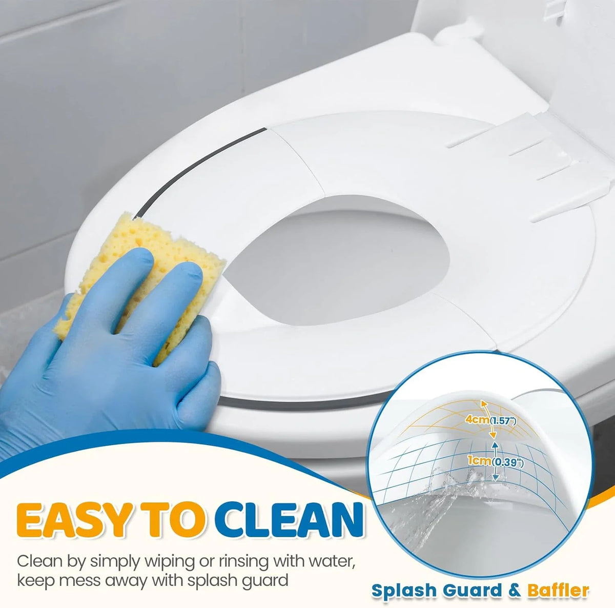 Foldable Toddler Toilet Seat, Portable Toilet Training Seats with Urine Barrier, Universal Family Toilet Seat with Suction Cup