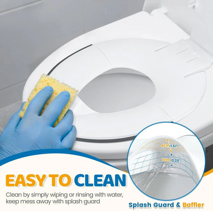 Foldable Toddler Toilet Seat, Portable Toilet Training Seats with Urine Barrier, Universal Family Toilet Seat with Suction Cup