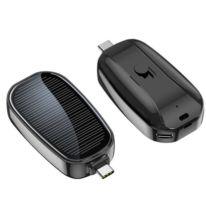 Mini Solar Keychain Power Bank - Portable Emergency Phone Charger