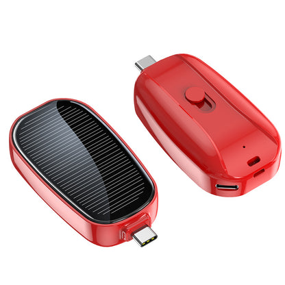 Mini Solar Keychain Power Bank - Portable Emergency Phone Charger