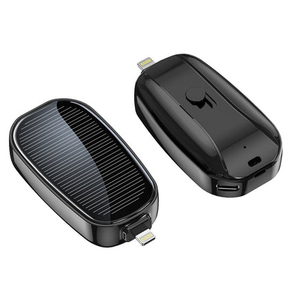 Mini Solar Keychain Power Bank - Portable Emergency Phone Charger