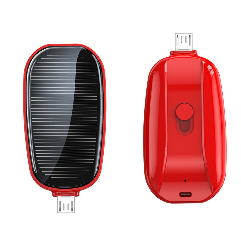 Mini Solar Keychain Power Bank - Portable Emergency Phone Charger
