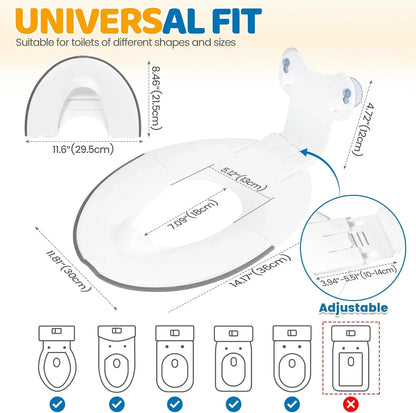 Foldable Toddler Toilet Seat, Portable Toilet Training Seats with Urine Barrier, Universal Family Toilet Seat with Suction Cup