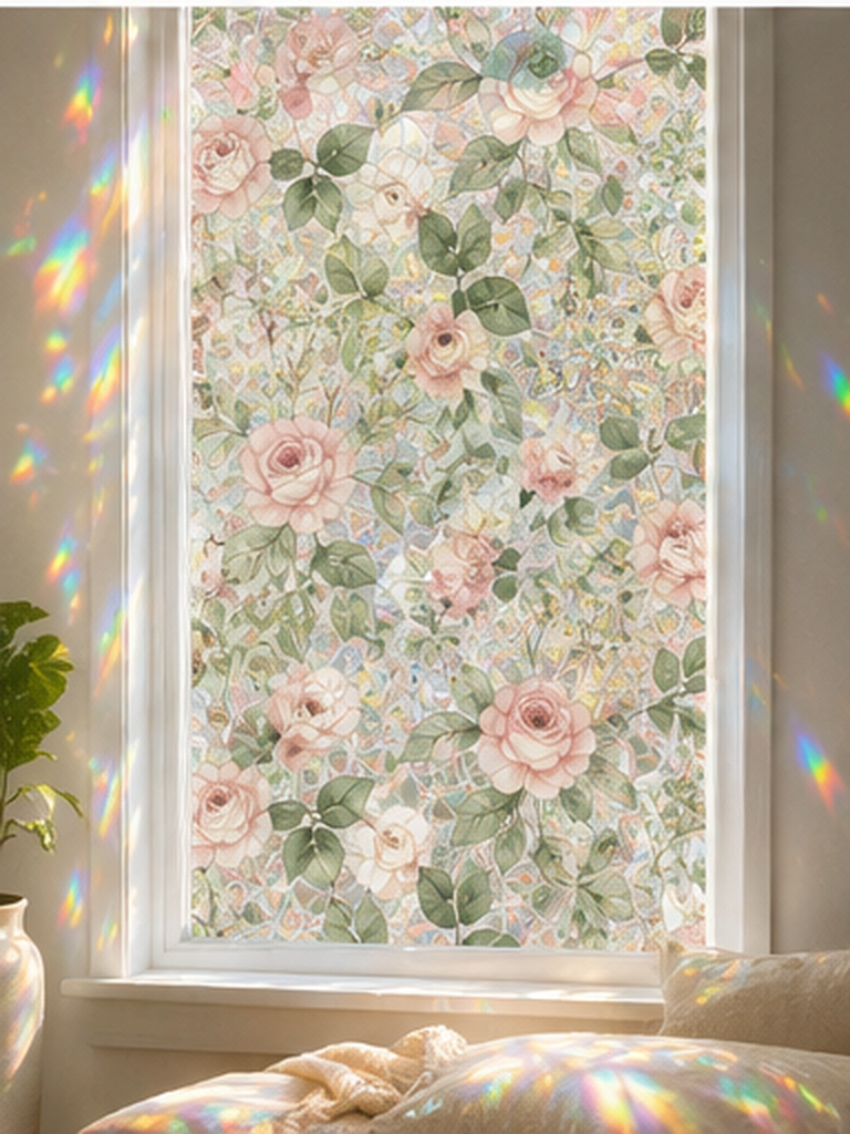 🌈Flower Stained Glass Window Film