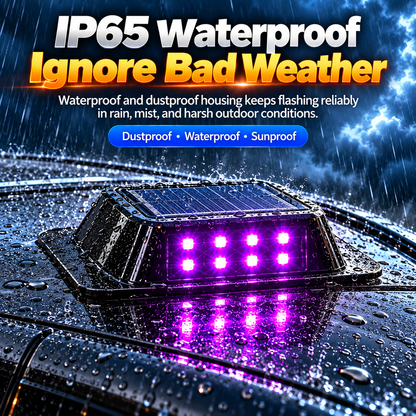 Solar LED Roof Warning Light for Cars with Remote Control