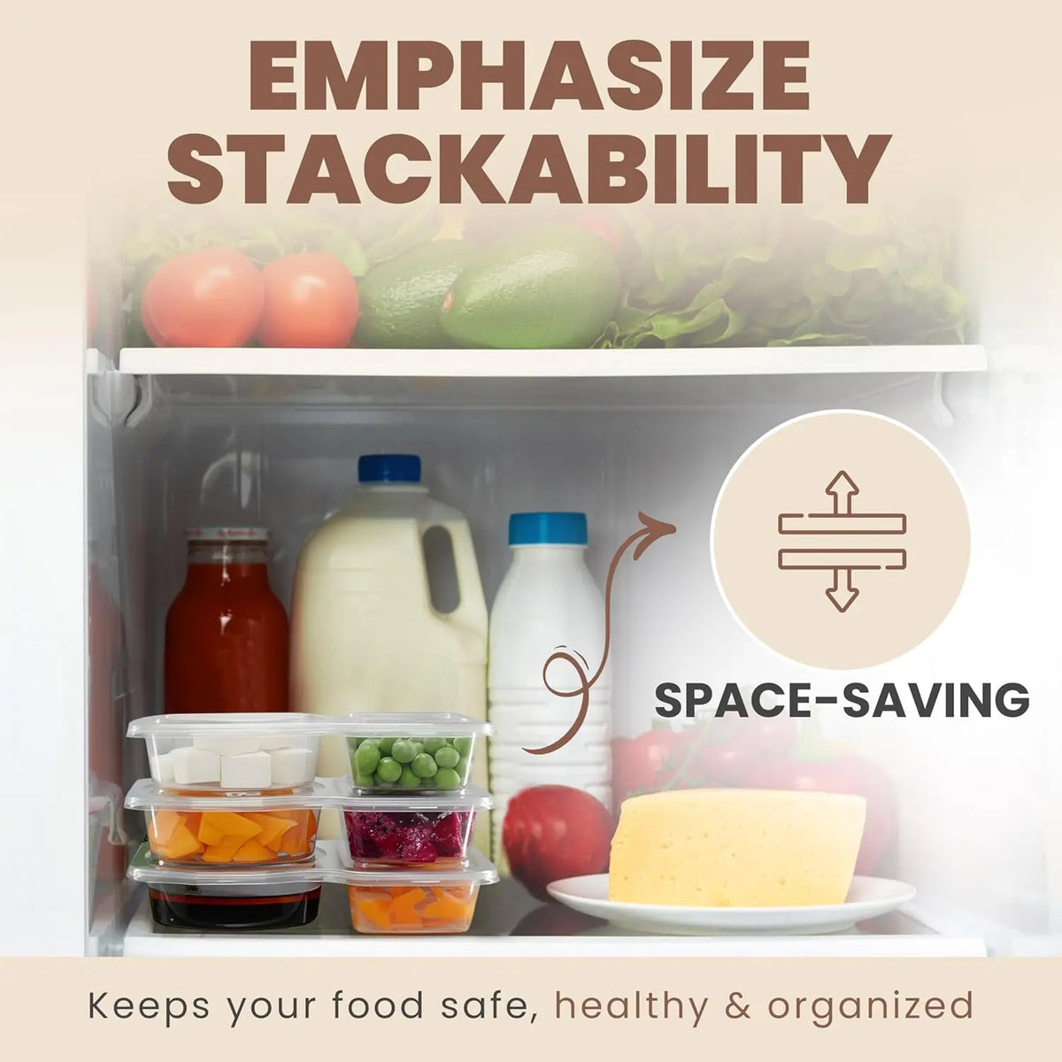 Reusable Snack Containers 2 Compartment with Lids