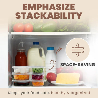 Reusable Snack Containers 2 Compartment with Lids
