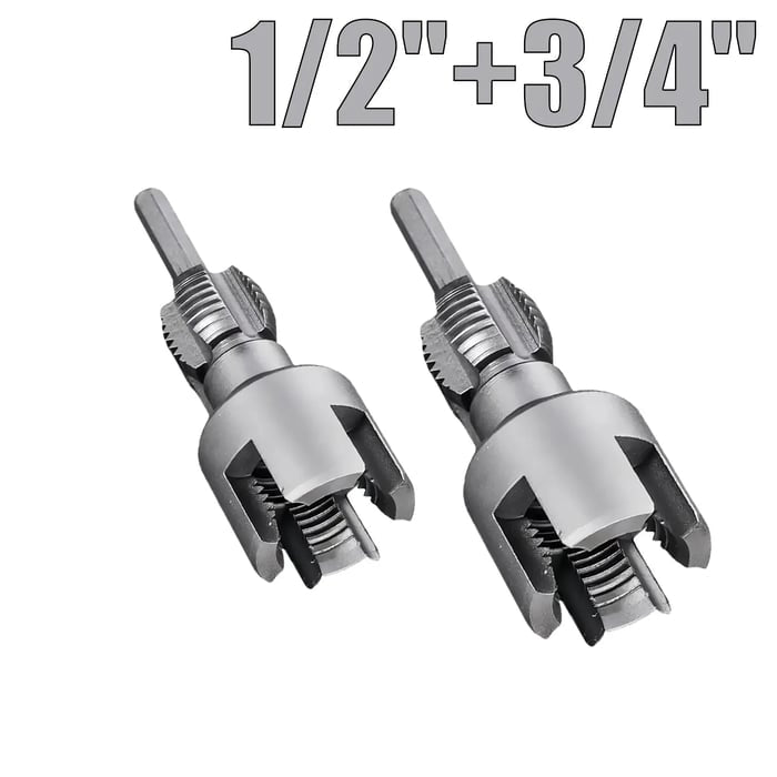⚡Drill-Powered Pipe Thread Cutting Bit — Internal & External Threading for 1/2' & 3/4' Plastic Pipes