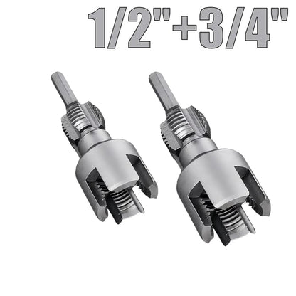 ⚡Drill-Powered Pipe Thread Cutting Bit — Internal & External Threading for 1/2' & 3/4' Plastic Pipes