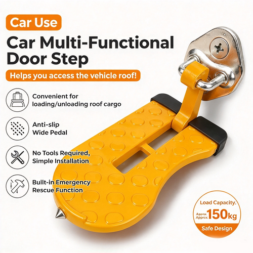 ⭐Universal Car Roof Rack Step🚗Foldable Roof Rack Door Lock, Easy to Get in and Out of Car