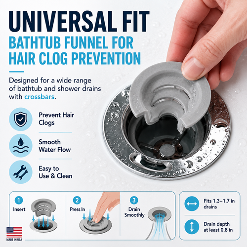 💧Drain Funnel Bathtub Drain Funnel — Hair Clog Prevention