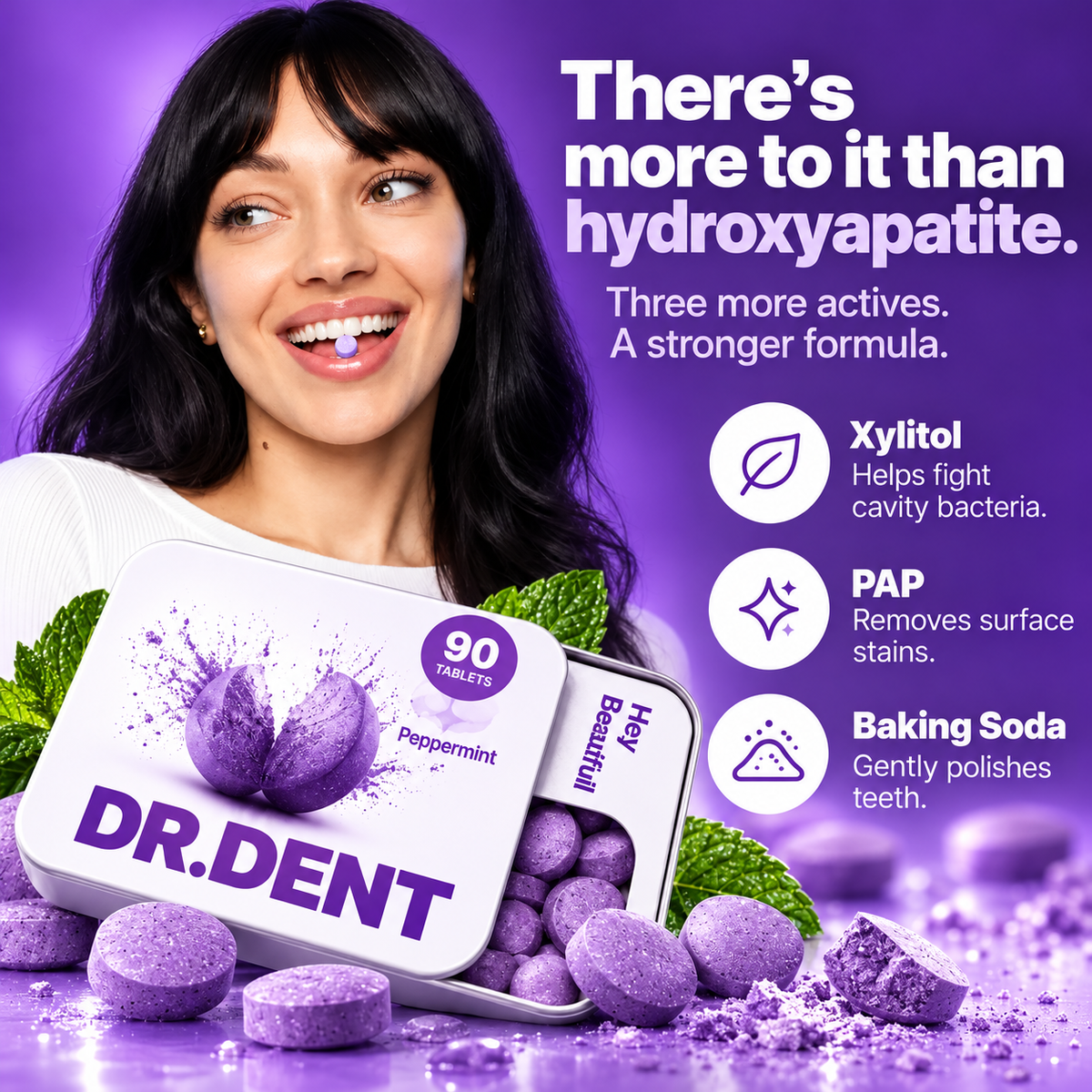 DR. Purple Toothpaste Tablets w/ Hydroxyapatite & PAP (90)