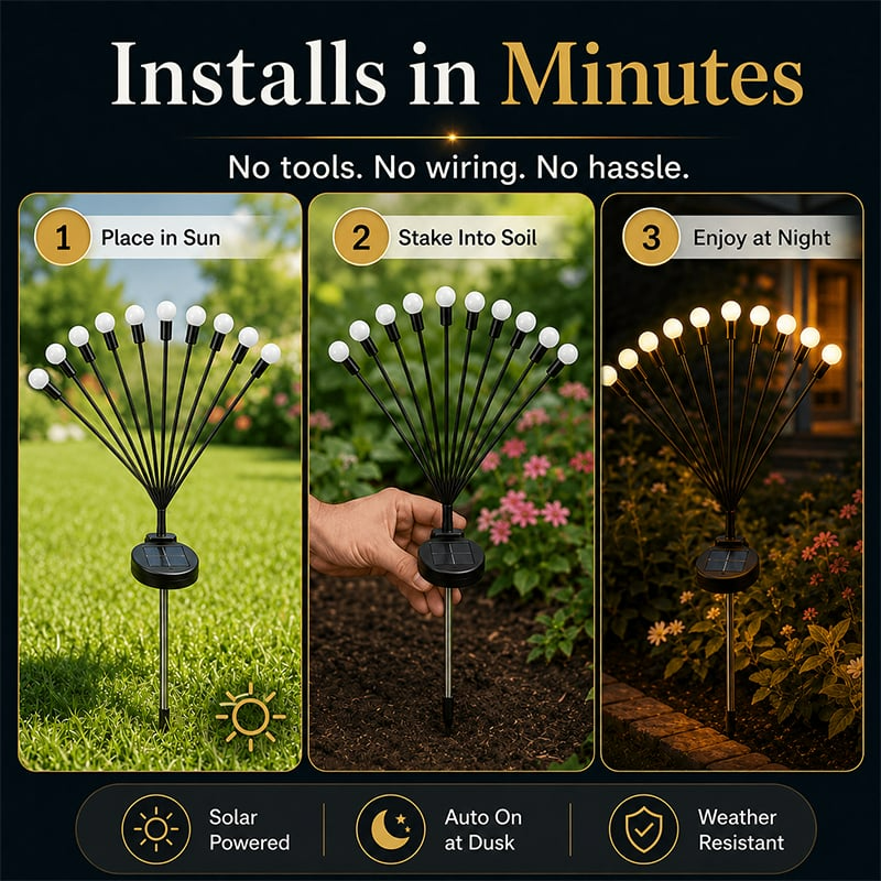 ✨☀️ Solar Bloom: Solar Firefly Garden Stake Lights 🌸