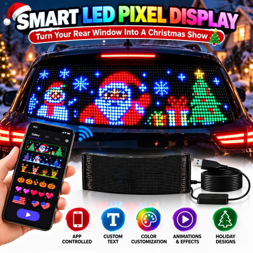 LED Pixel Car Display | App-Controlled Text & Animations
