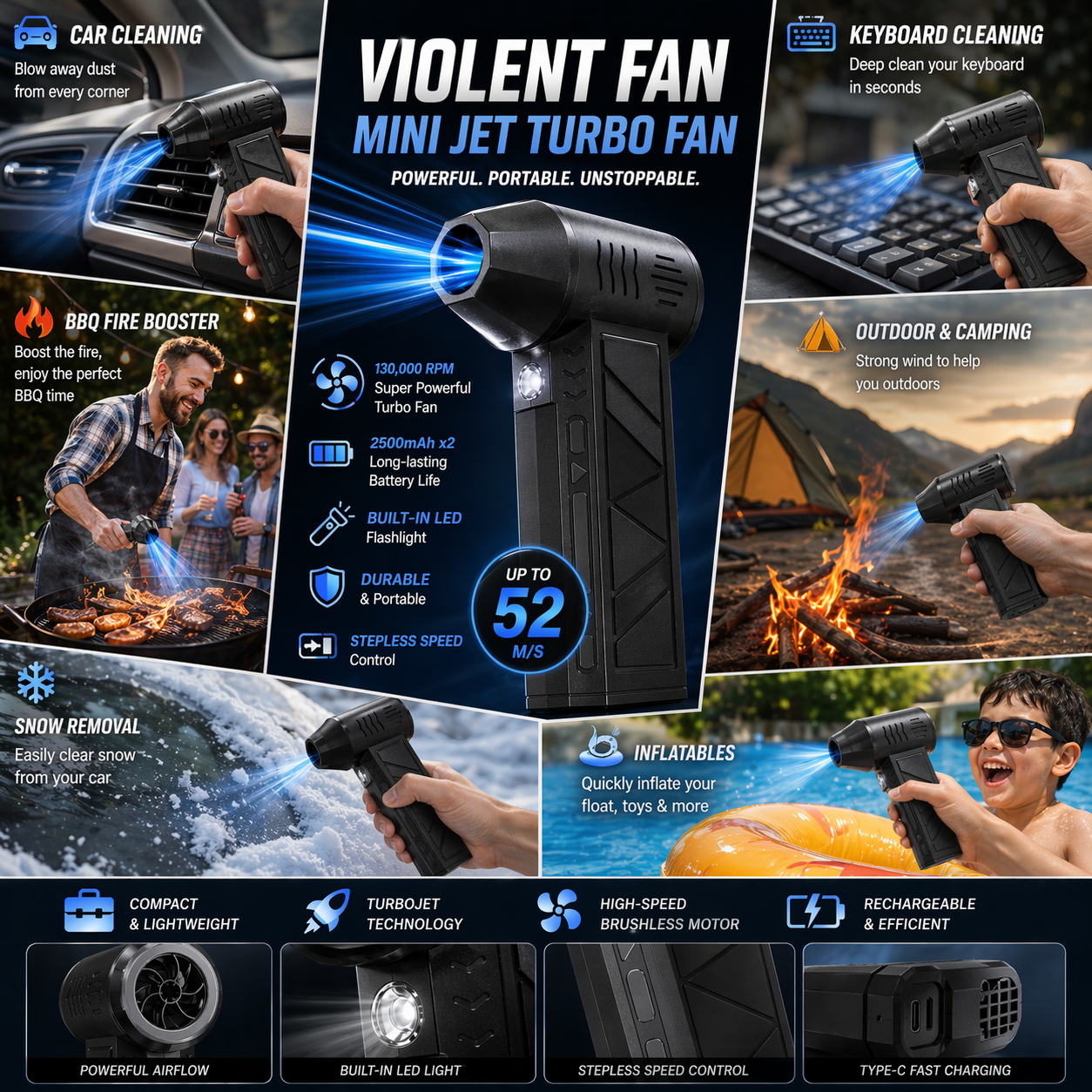 💨Mini Jet Turbo Fan Blower