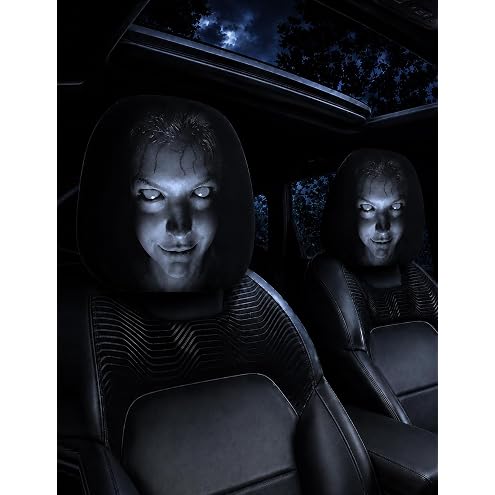 “Scary Face” Headrest Cover, Spooky-Style Stretchable Headrest Protector