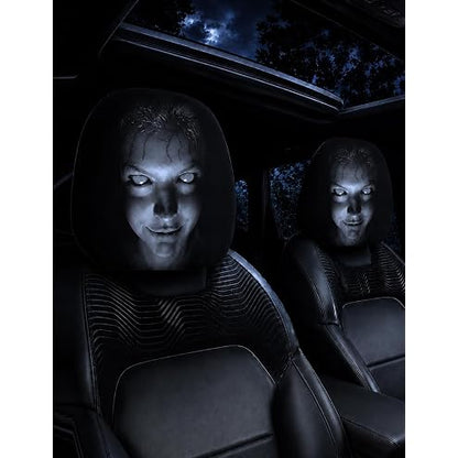 “Scary Face” Headrest Cover, Spooky-Style Stretchable Headrest Protector