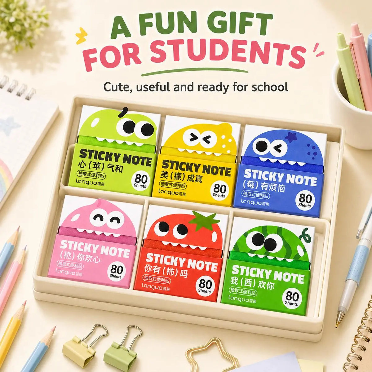 ✨📖Transparent Pull-Out Sticky Notes (12 Boxes, 960 Sheets Total)