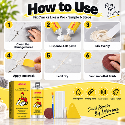 🔧Quick-Drying Tile Repair Glue - Complete Tool Kit for DIY – Fix Cracks Permanently in Minutes!✨