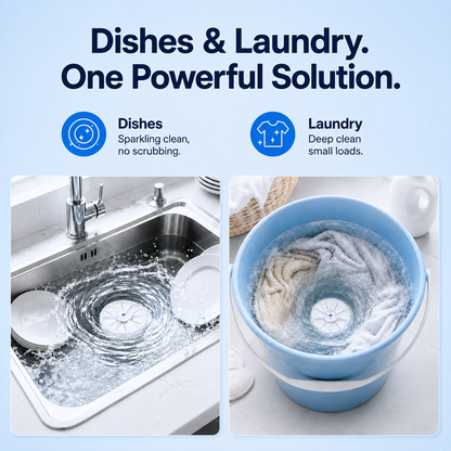 Portable Ultrasonic Washer for Dishes & Laundry