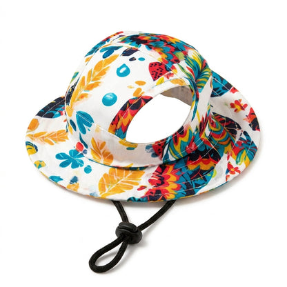 Adjustable Dog Hat Cute Print Cap for Puppies and Small Breeds