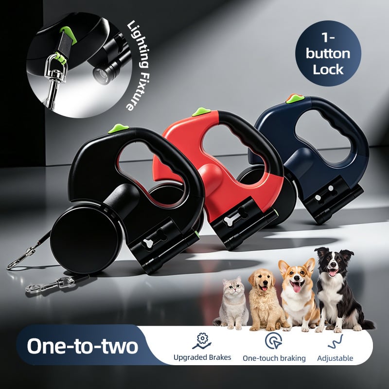 360° Anti-Tangle Dual Dog Retractable Leash