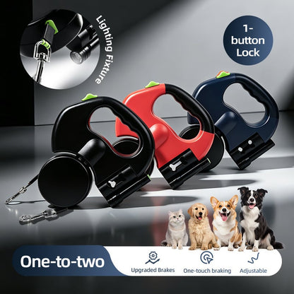 360° Anti-Tangle Dual Dog Retractable Leash