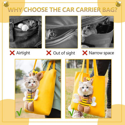 🐝Bee Out Cute Canvas Pet Bag | Cute Bee-Shaped Pet Canvas Shoulder Carrier🐾
