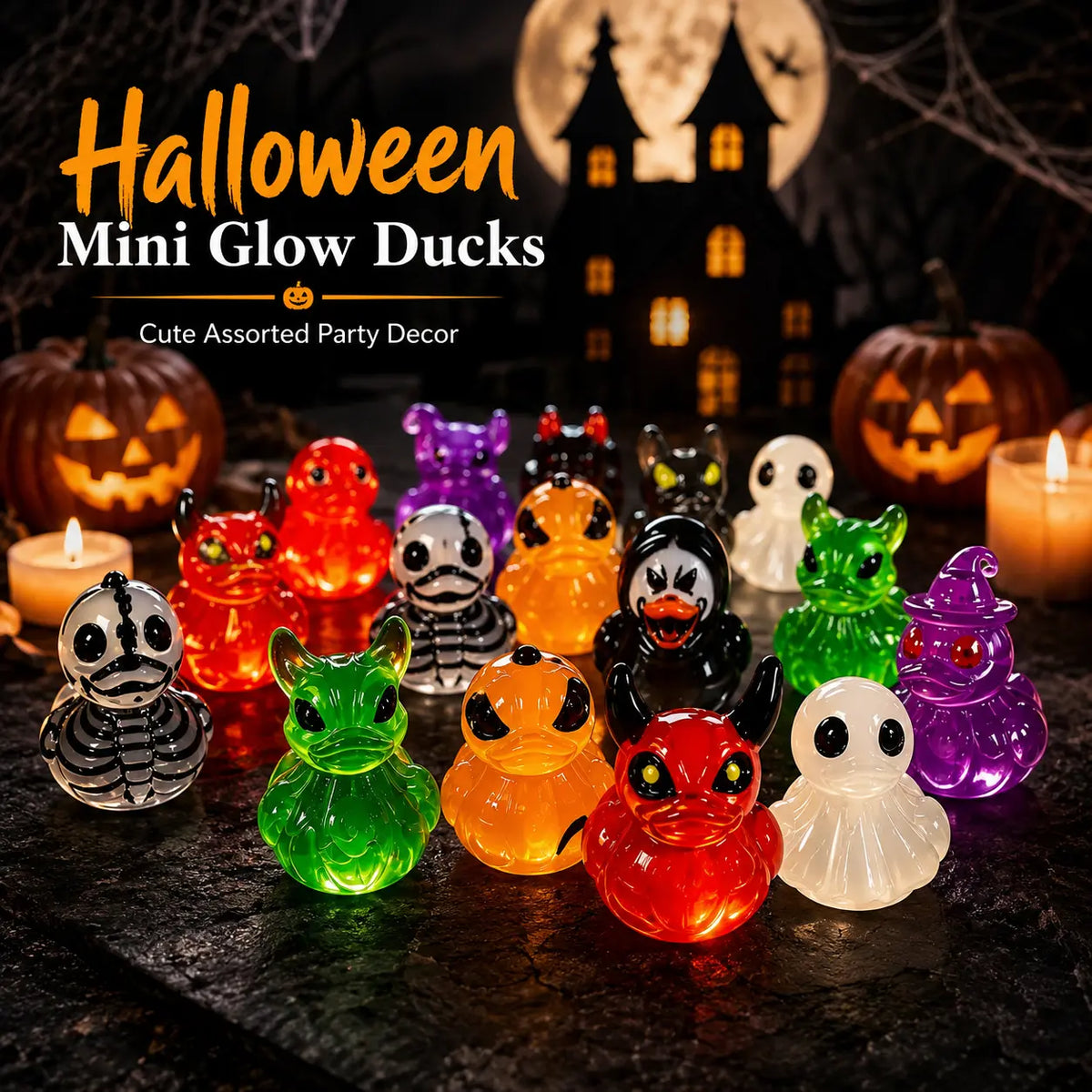 👻Mini Demon Ghost Skull Resin Duck Desktop Decoration Item