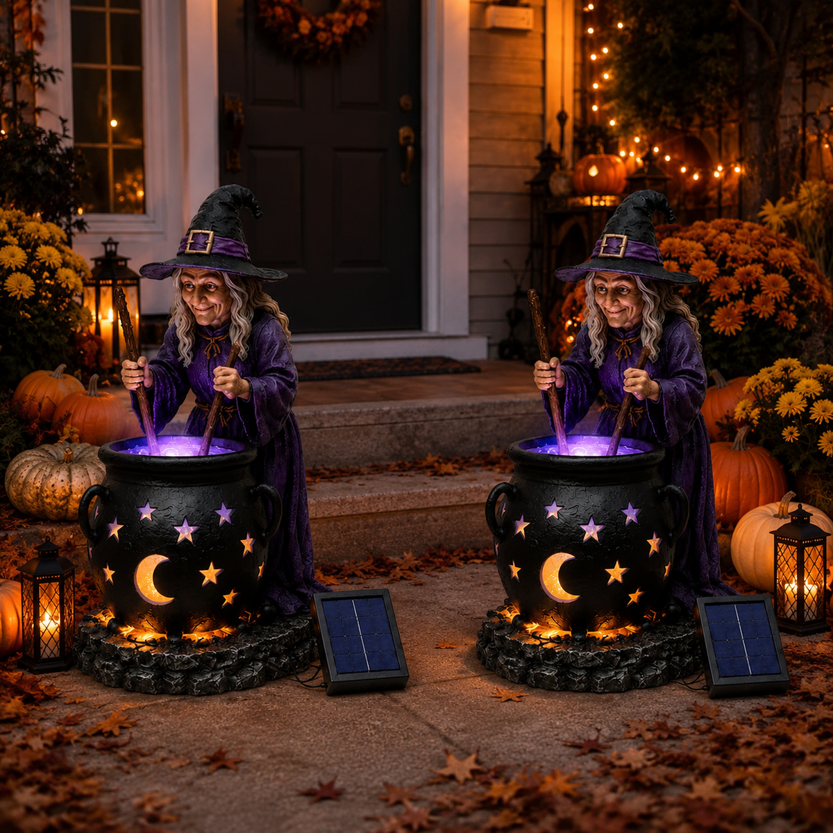 🔮Halloween Witch Glowing Cauldron Solar Light